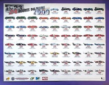 altes Original Rennplakat Doppelposter, 24h LeMans 2001, Siegerwagen 1923-2000