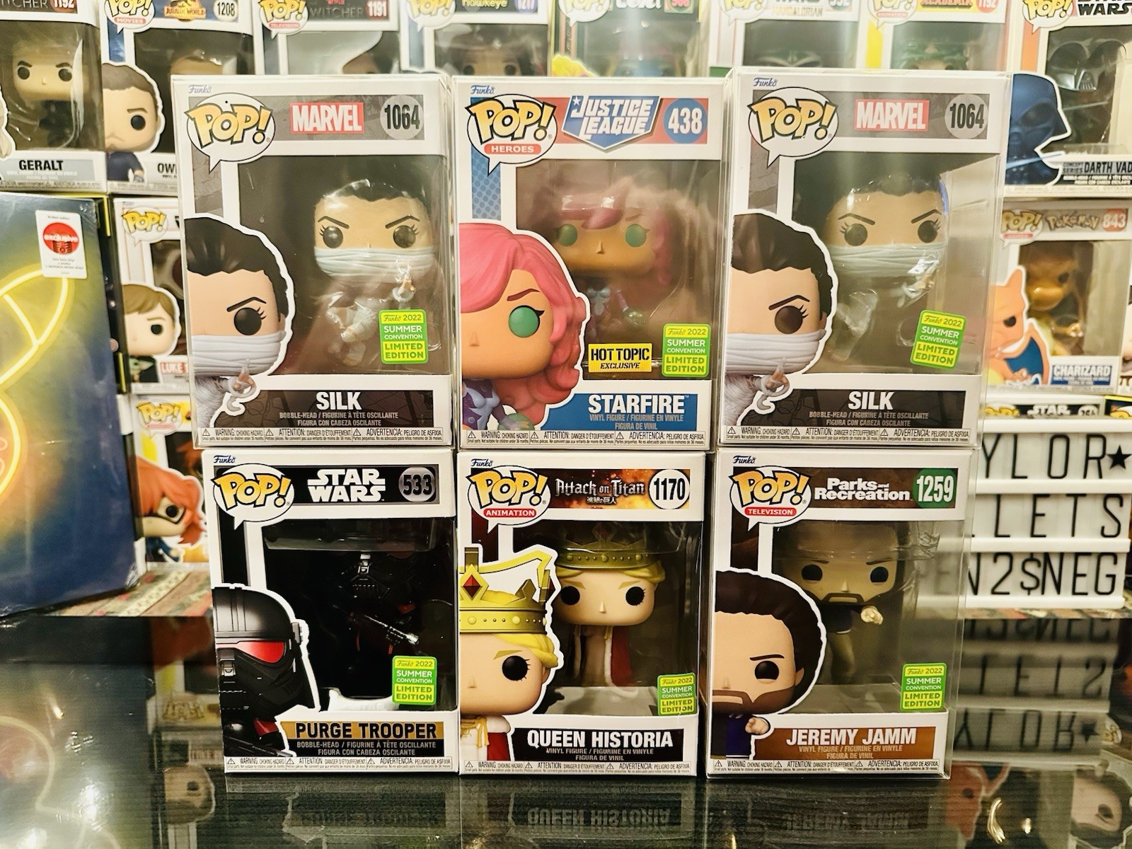 FUNKO POP SDCC 2022 SUMMER CONVENTION EXCLUSIVE HUGE LOT OF 6 WITH Protectors