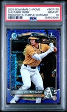 2025 Bowman Chrome Shotaro Morii 1st /250 * Purple Shimmer  * PSA 10 A’s 160/250