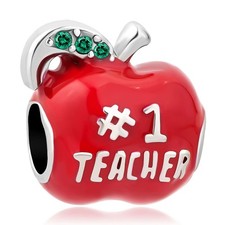 Red Apple Best Teacher Charms for Bracelet Necklace Pendant Red Apple Charm for