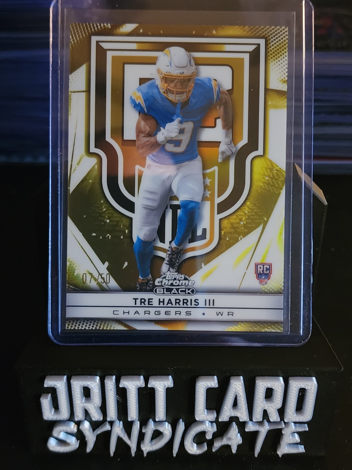 2025 Topps Chrome Black Tre Harris III Rookie Design Variation Gold /50 RV-17