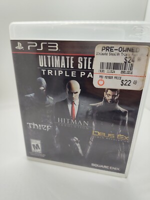 Ultimate Stealth Triple Pack PS3 (Sony PlayStation 3, 2015) Thief Hitman Deus Ex