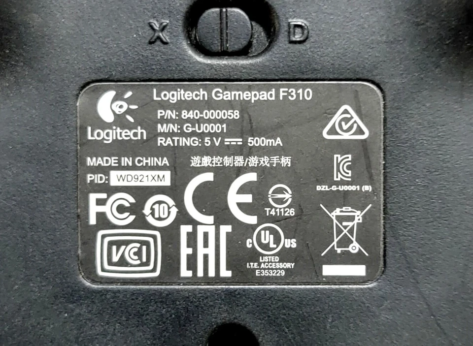 Logitech F310 Gamepad USB Wired Controller for PC/Mac (940-000110) - Image 2 of 2