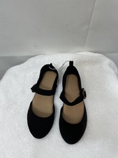 Old Navy Toddler Girls Black Faux-Suede Buckled Ballet Flats