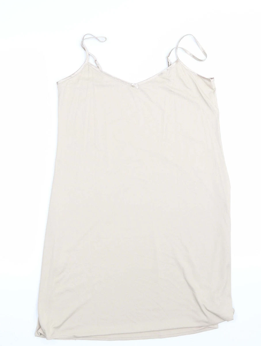 Marks and Spencer Womens Beige Solid Polyester Chemise One Piece Size 10