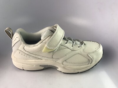 Dr Comfort Mens Winner Sz M White Leather Hook Loop Athletic