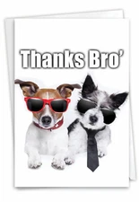 9112 Thanks Bro' Thank You Humor Card - Funny Greeting Cards