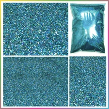  2lb Holographic Metal Flake Aqua  Blue Jewels - .004" to .025" Hex Cut (907g) 