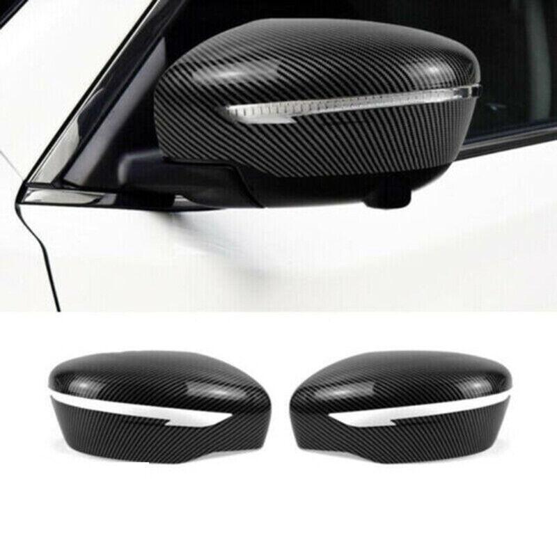 For Nissan Rogue 2014-20 Carbon Fiber Side Door Rearview Mirror Cover cap trim