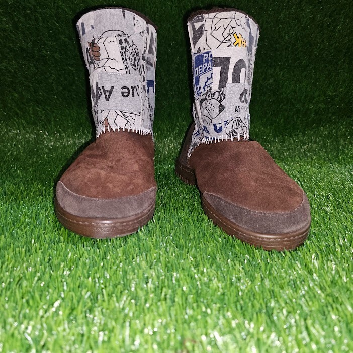 Ugg Boots Men 10 brown Patchwork DIY Upcycle poli… - image 2