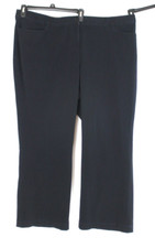 LANE BRYANT Dress Pants Woman Size 24 Tall Navy Blue Straight Leg Stretch Waist