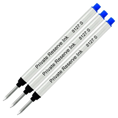 3 X - Private Reserve Ink 8127 Long Capless Rollerball made by Schmidt - Blue