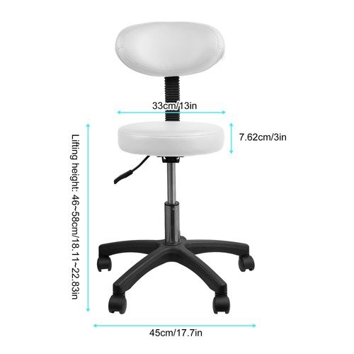 22" Ergonomic Saddle Stool Hydraulic Swivel Rolling Saddle Chair with Backrest - Picture 4 of 14