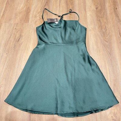 Abercrombie and fitch green cowl neck satin formal dress Size XS NWT | eBay