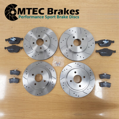 Ford Focus mk1 ST170 2.0 Vordere Hintere Mtec Bremsscheiben & Bremsbeläge 02-05