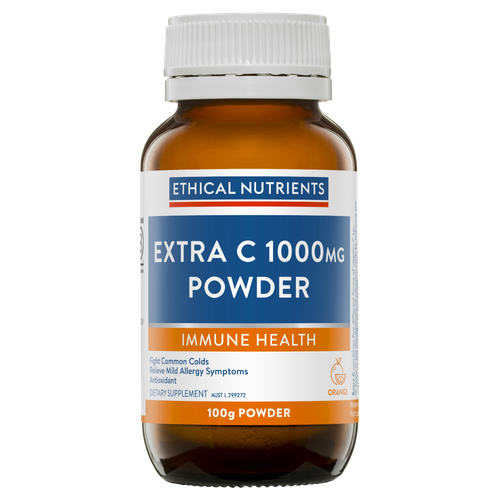 Ethical Nutrients Extra C 1000mg Powder 100g Vitamin C 1g Immune Health Orange - 第 1/4 張圖片