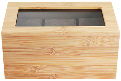 Uhrenbox Schatulle Truhe Kasten edles Design Braun Beige Bambus Holz fr 3  Uhren | eBay.de