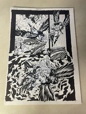 LADY DEATH VS WAR ANGEL #1 original comic art 2006 HALF SPLASH FIGHTIN BAD GIRLS
