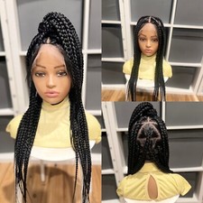 Braided wig made on a full lace wig. Knotless BraidsLength is 20 long. Ready To