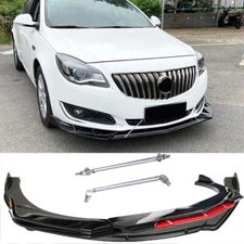 Red&Black Car Front Bumper Splitter Lip + Strut Rods For Buick Regal Hatchback