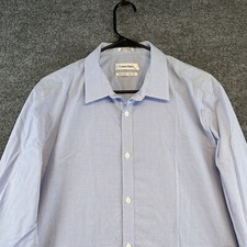 Calvin Klein Shirt Men's Large Blue Cool Tech Long Sleeve Button Up