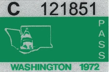 1972 WASHINGTON Vinyl Sticker Decal -CAR/Passenger License Plate Reg.TAB TAG-New