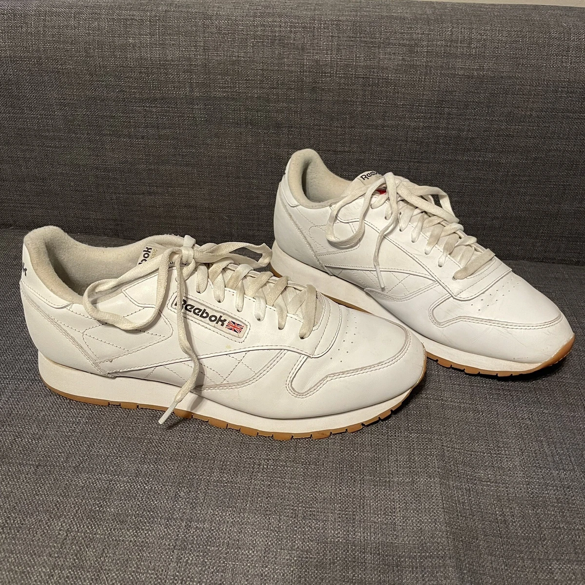 indeks Kvittering Senator Reebok Classic Leather White Mens Running Tennis Shoes Item 49797 Size 10.5  | eBay