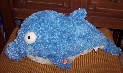 Rare HALLMARK FLIPFLOP Bottle Nose Makes DOLPHIN Sounds Blue Plush Stuffed Toy 