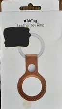 NEW Genuine Apple - MX4M2ZM/A AirTag Leather Key Ring, Saddle Brown *FREE SHIP!*