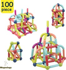 100 piece Educational Magnetic Building Blocks, New