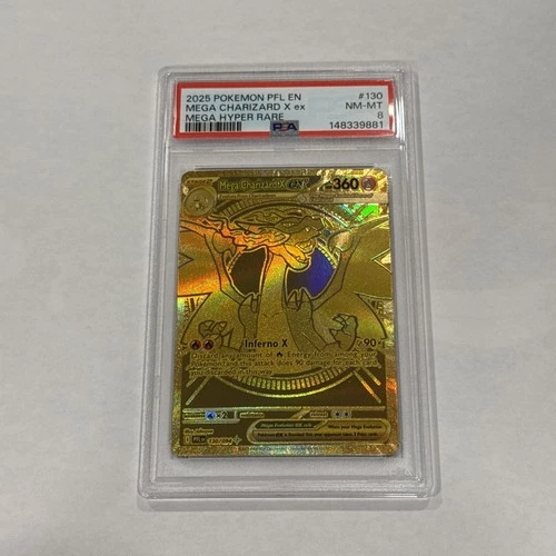Pokémon Mega Charizard X ex 130/094 Mega Hyper Rare Holo PSA 8 2025