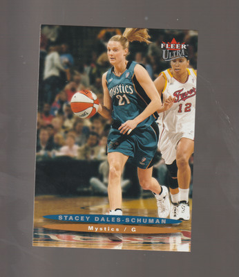 stacey dales schuman 2003 ultra wnba base,oklahoma,ontario canad,mystic card #53