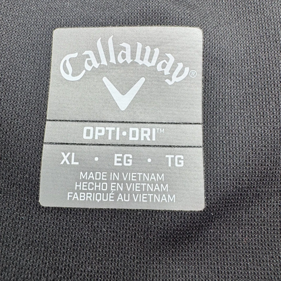 Camisa Pullover de Golf Callaway Opti Dri PARA HOMBRES Negra 1/4 Cremallera Manga Larga TALLA XL Foto 4 de 4
