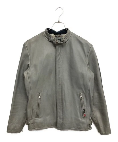 Schott Classic Leather Racer Jacket Men's Size M Gray - product listing photo