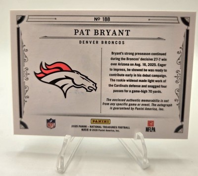 2025 Panini National Treasures - Rookie Patch Autographs Pat