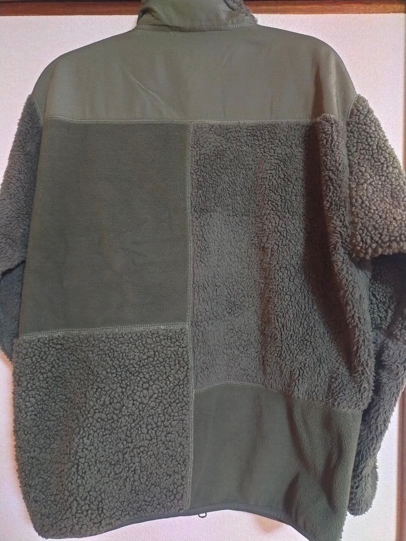 Engineered Garments Olive Green Patchwork Fleece … - image 5