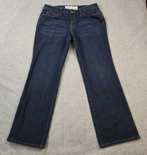 Loft Women's Jeans Original Boot Denim Mid Rise Dark Wash 32" X 30.5" Size 10