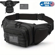 Tactical Waist Pack for Concealed Carry Outdoor EDC Molle Pouch USA Flag
