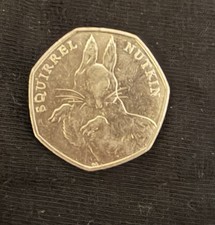 Beatrix Potter Squirrel Nutkin 50p Coin 2016 circulated