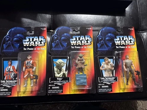 2 Luke Skywalker (dagobah and X-wing) And 1 Yoda Figures - Kenner -Potf