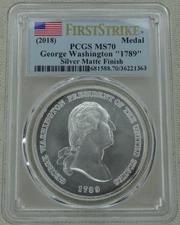 2018 George Washington Silver Medal PCGS MS 70 US Mint 1 Oz .999 First Strike