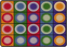 Dot Spots Classroom Rug Kids Seating Made in USA, 5'10" x 8'4", Primary