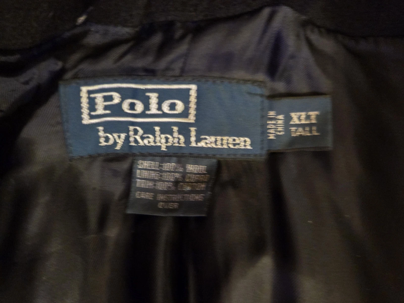 Polo Ralph Lauren Jacket Mens XLT Navy Peacoat Heavy Wool Double Breasted NICE! image 9