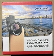 Apexel APL-0.45WM Black Super Wide Angle Macro Detachable Phone Camera Lens