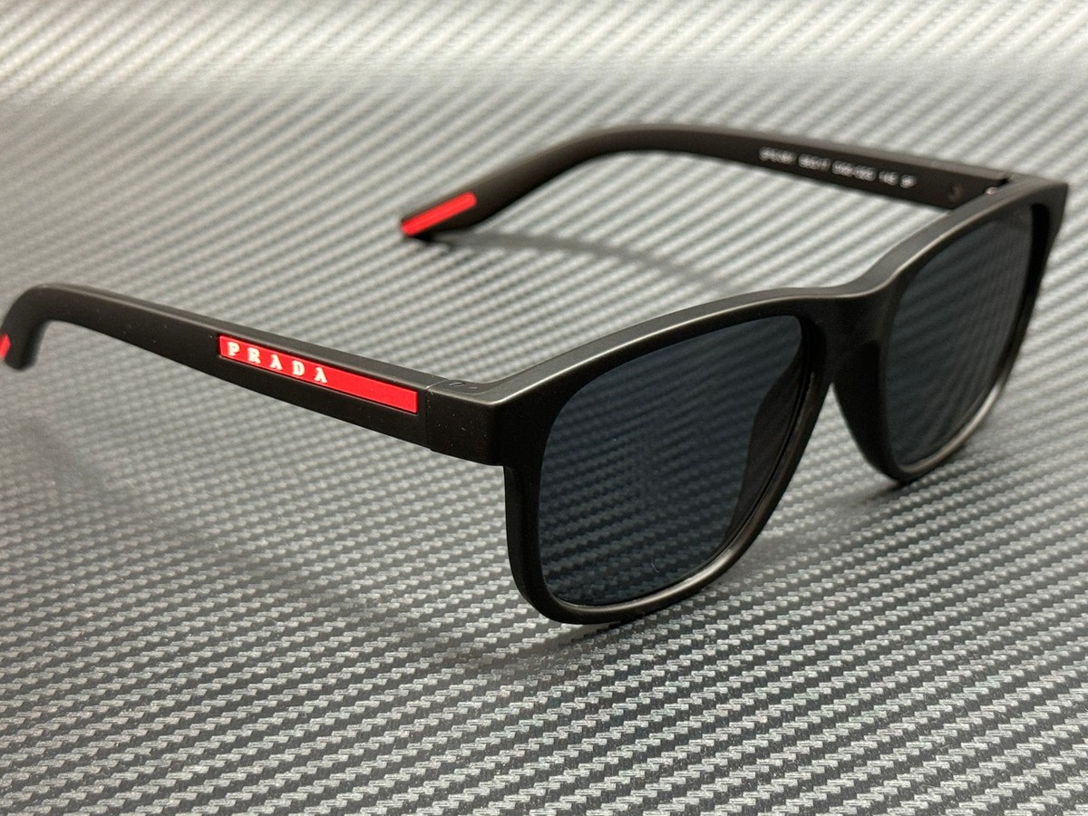 Prada Linea Rossa PS02YS 1BO06F Unisex Black Gray Sport Sunglasses Authentic NEW Prada Linea Rossa PS-02YS 1BO06F Sunglasses Men main image 3