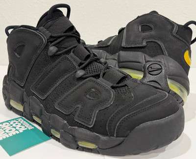 NIKE AIR MORE UPTEMPO MAX TEMPO 1 TRIPLE BLACK VOLT NEON OLYMPIC 414962-013 9.5