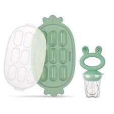 Baby Fruit Food Feeder  Silicone Freezer Nibble Tray Combo - Breastmilk Pops...