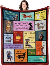 50"x60" Dachshund Blanket Weiner Dog Gift for Women Christmas Birthday
