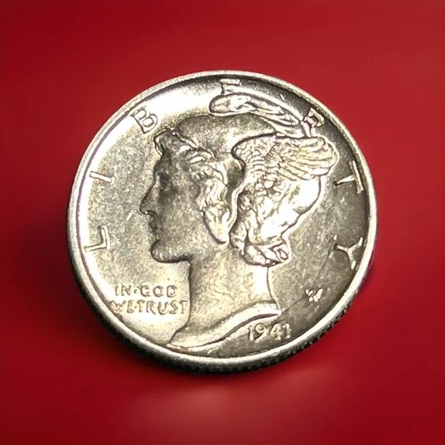 1941 D MERCURY DIME 90% SILVER UNC