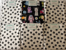 Dog Paw Print 6Fat Quarter Cotton Fabric Bundle 18" x 21" Multicolor MD-G-PC725